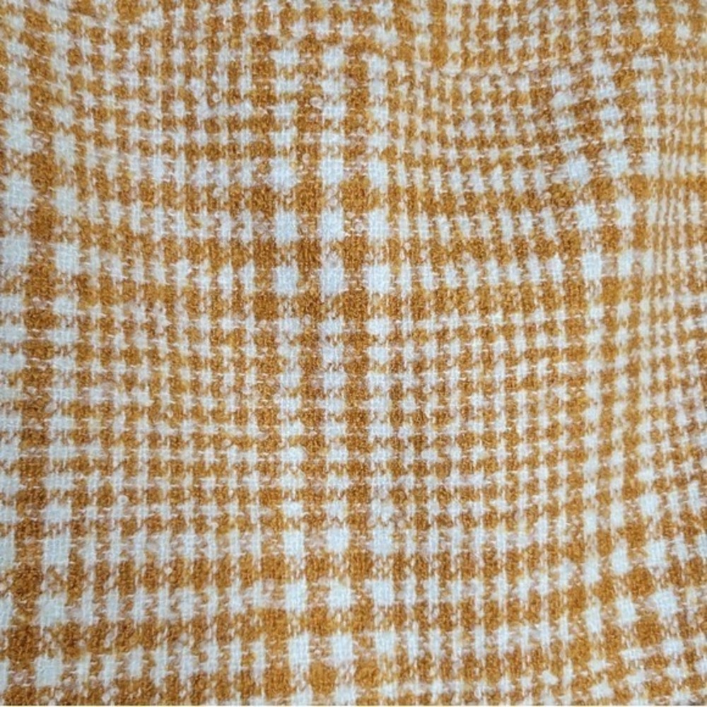 Naked Zebra Mustard Yellow Houndstooth Tweed Ruffle Mini Skirt - Picture 2 of 5